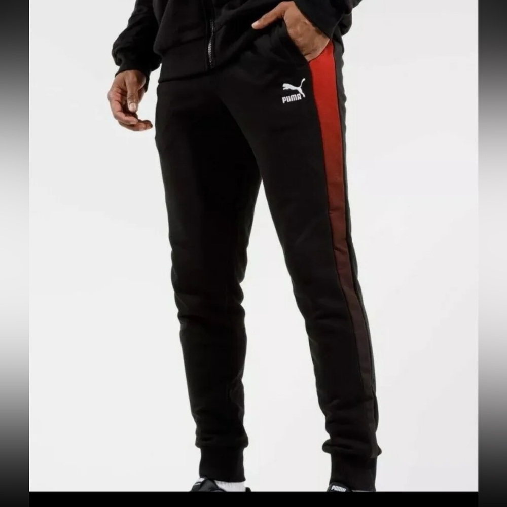 PUMA BLACK/RED JOGGERS